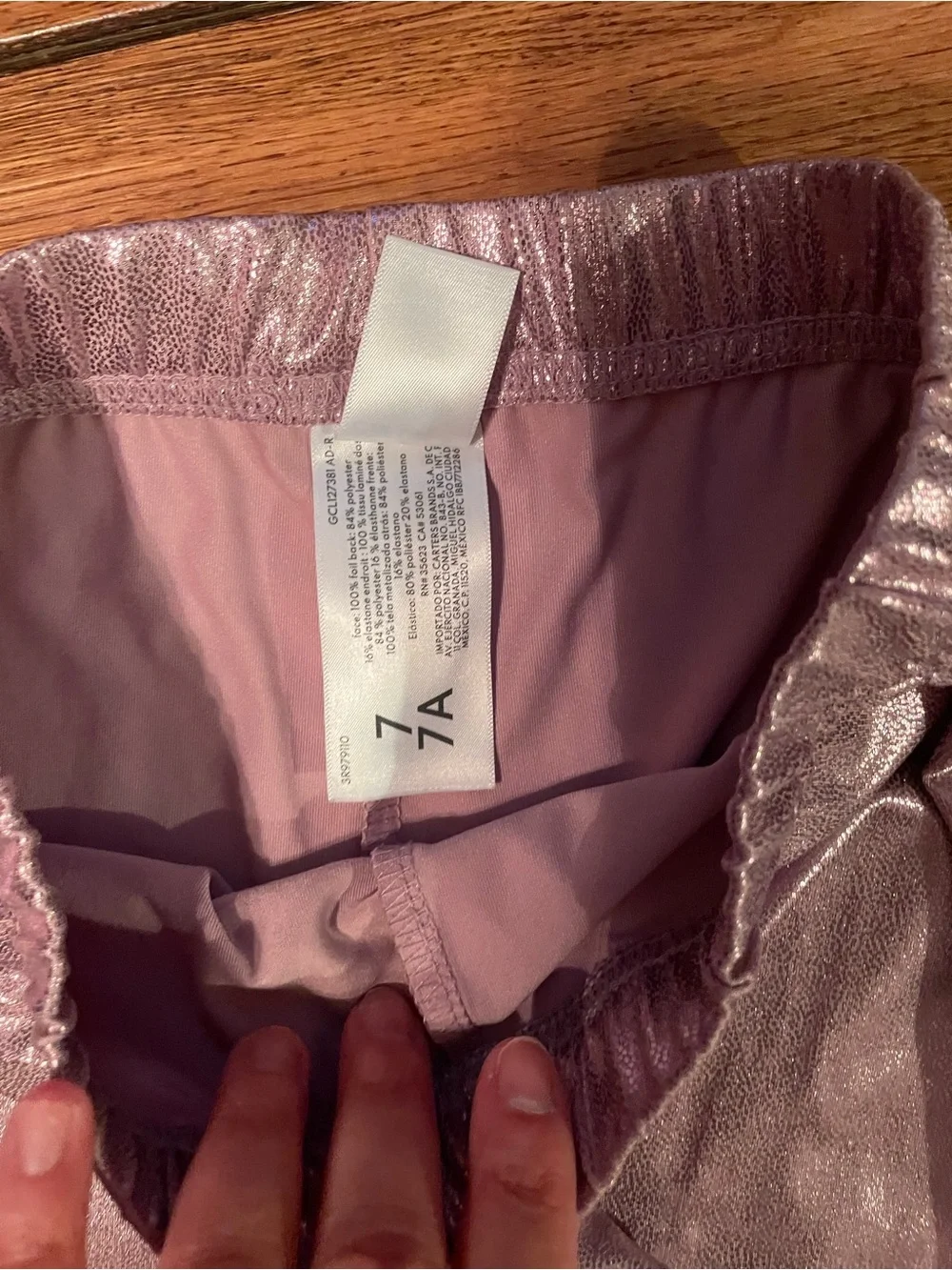 Carters Girls Metallic Legging & Sweatshirt Sets - Lavender & Cream Size 7